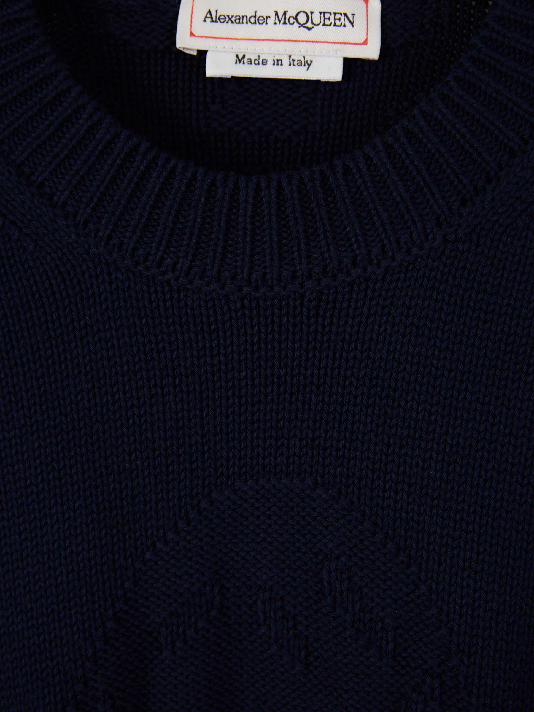 Outlet online McQueen Hombre Jersey Algodón Calavera color Azul Noche sku 542-002328 01 - Foto 3