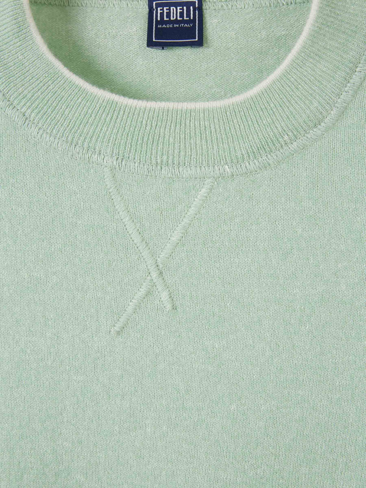 Outlet online Fedeli Hombre Jersey Punto Cashmere color Verde Menta sku 542-002343 01 - Foto 3
