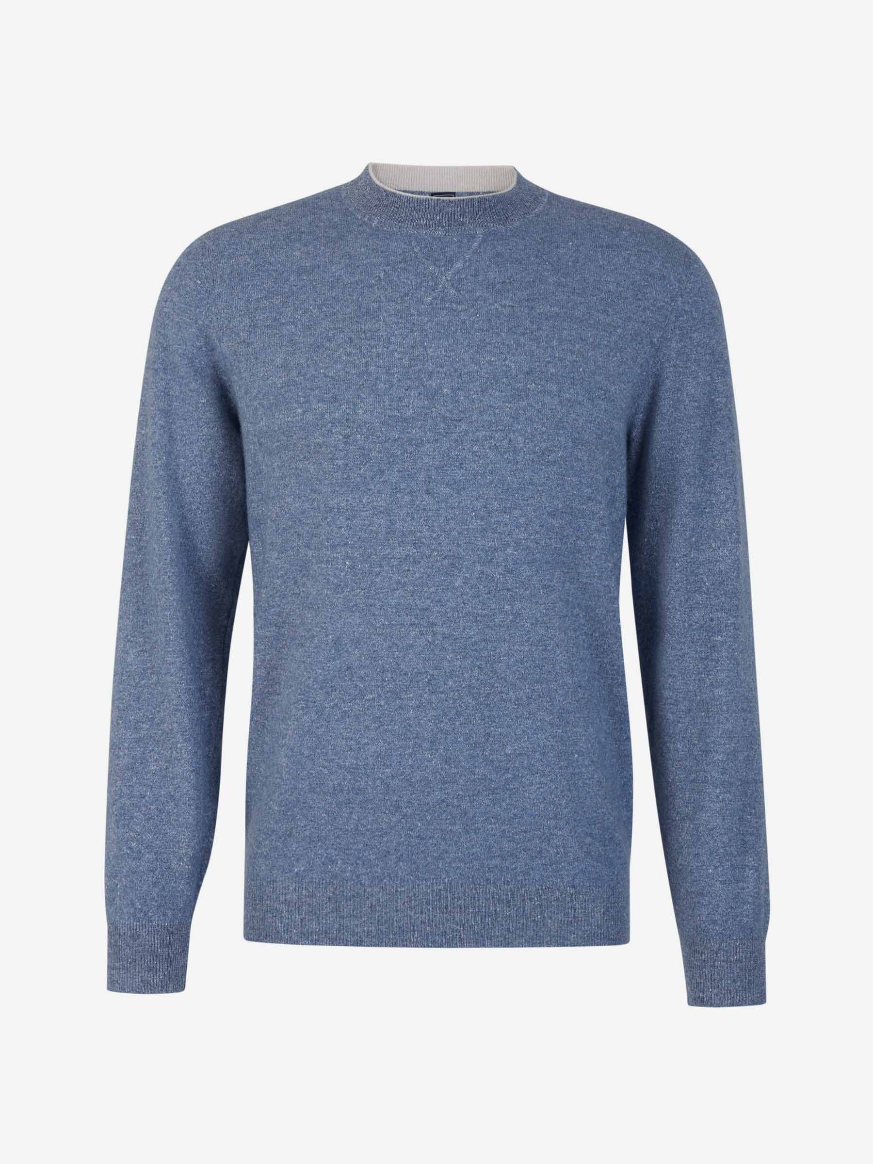 Outlet online Fedeli Hombre Jersey Cashmere y Lino color Azul Denim sku 542-002343 02 - Foto 1