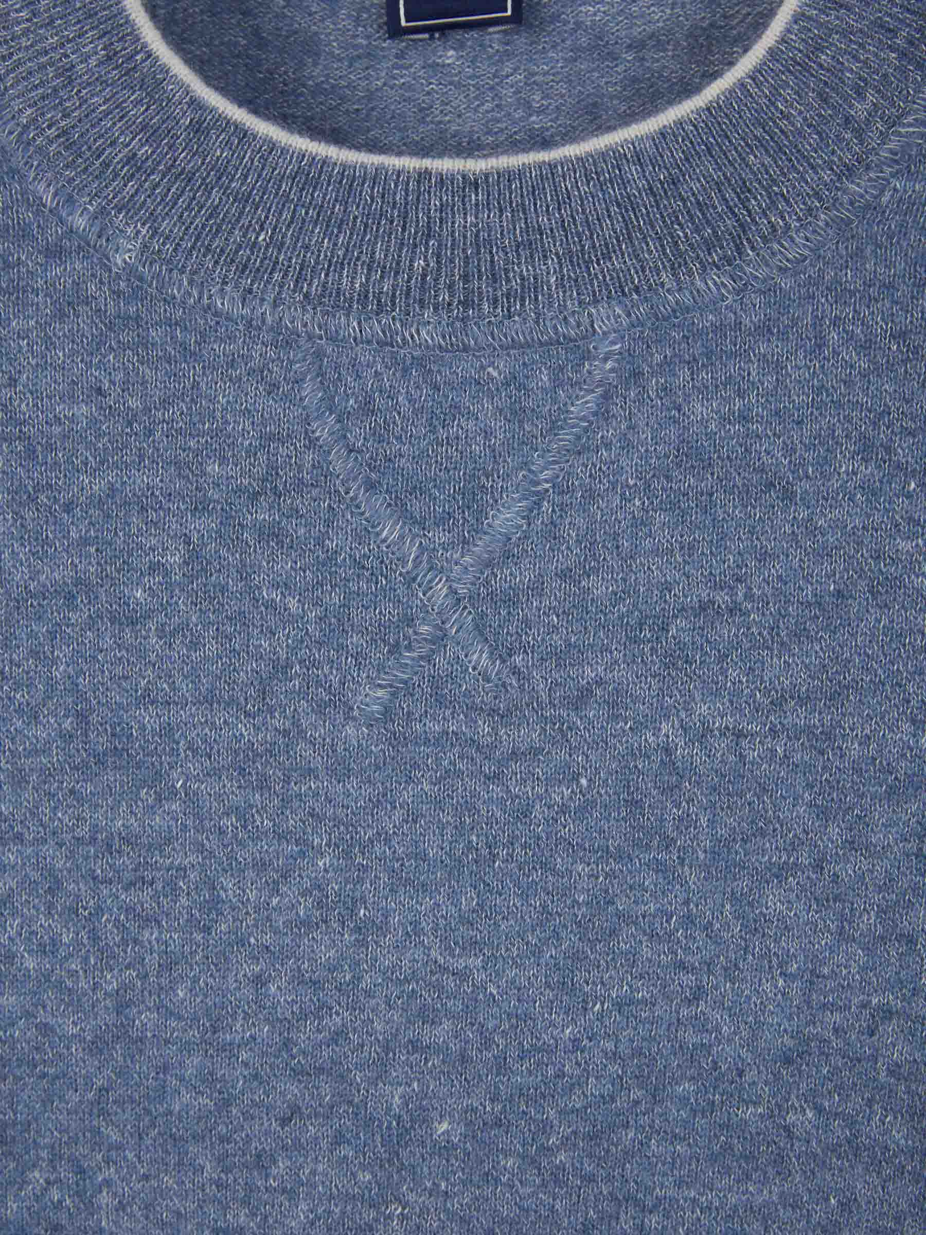 Outlet online Fedeli Hombre Jersey Cashmere y Lino color Azul Denim sku 542-002343 02 - Foto 3