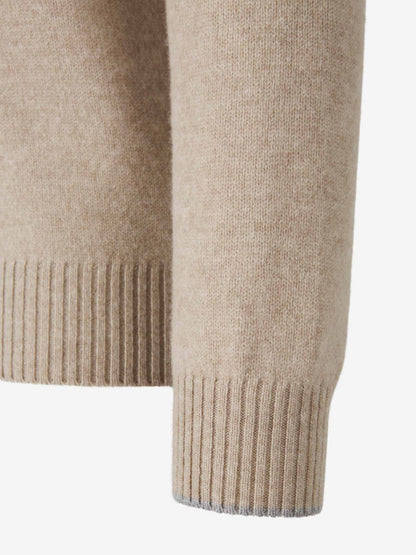Outlet online Santa Eulalia Hombre Jersey Bicolor Lana color Beige sku 542-002436 01 - Foto 4