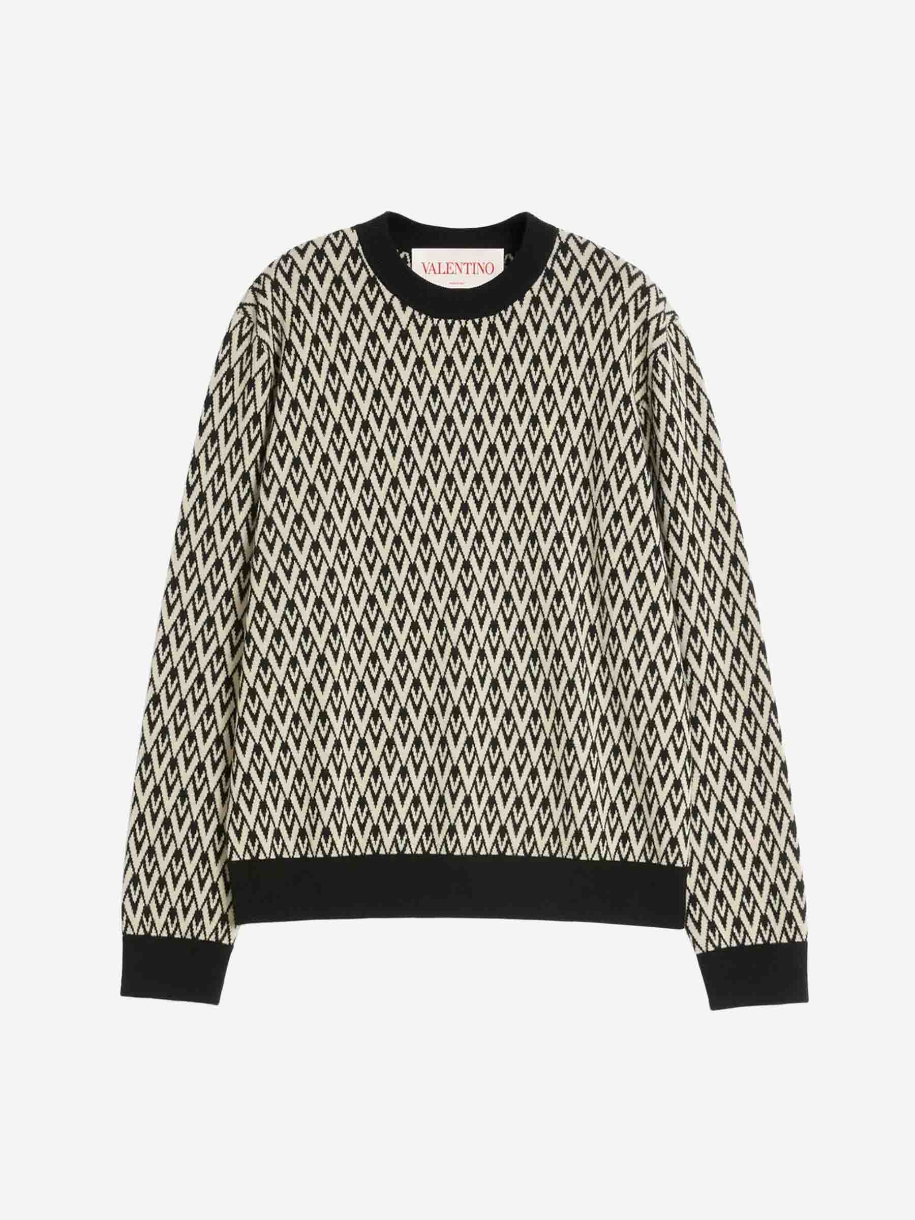 Outlet online Valentino Hombre Jersey Cuello Redondo Jacquard color Beige sku 542-002453 00 - Foto 1