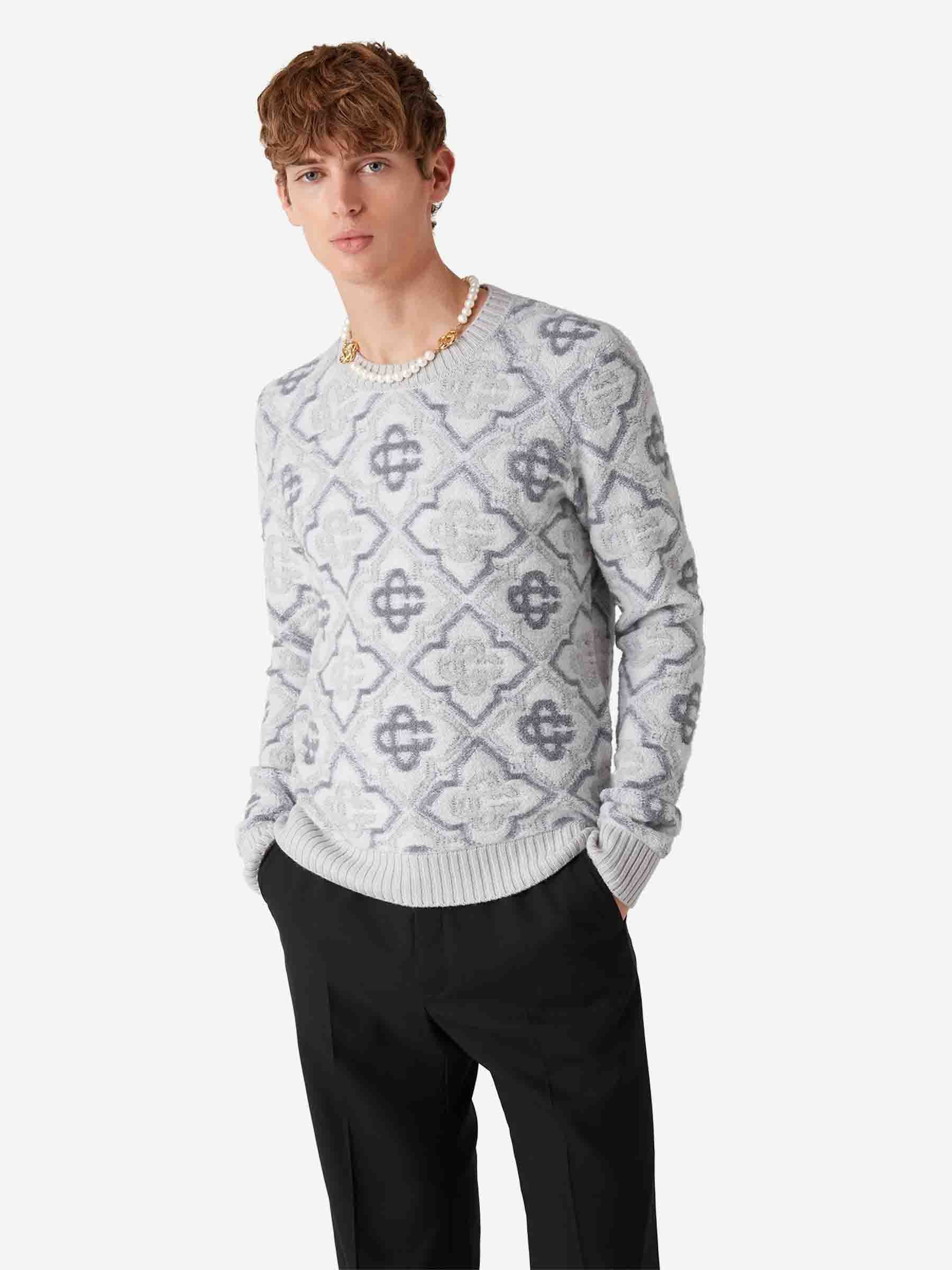 Outlet online Casablanca Hombre Jersey Punto Monograma color Gris Claro sku 542-002456 01 - Foto 2