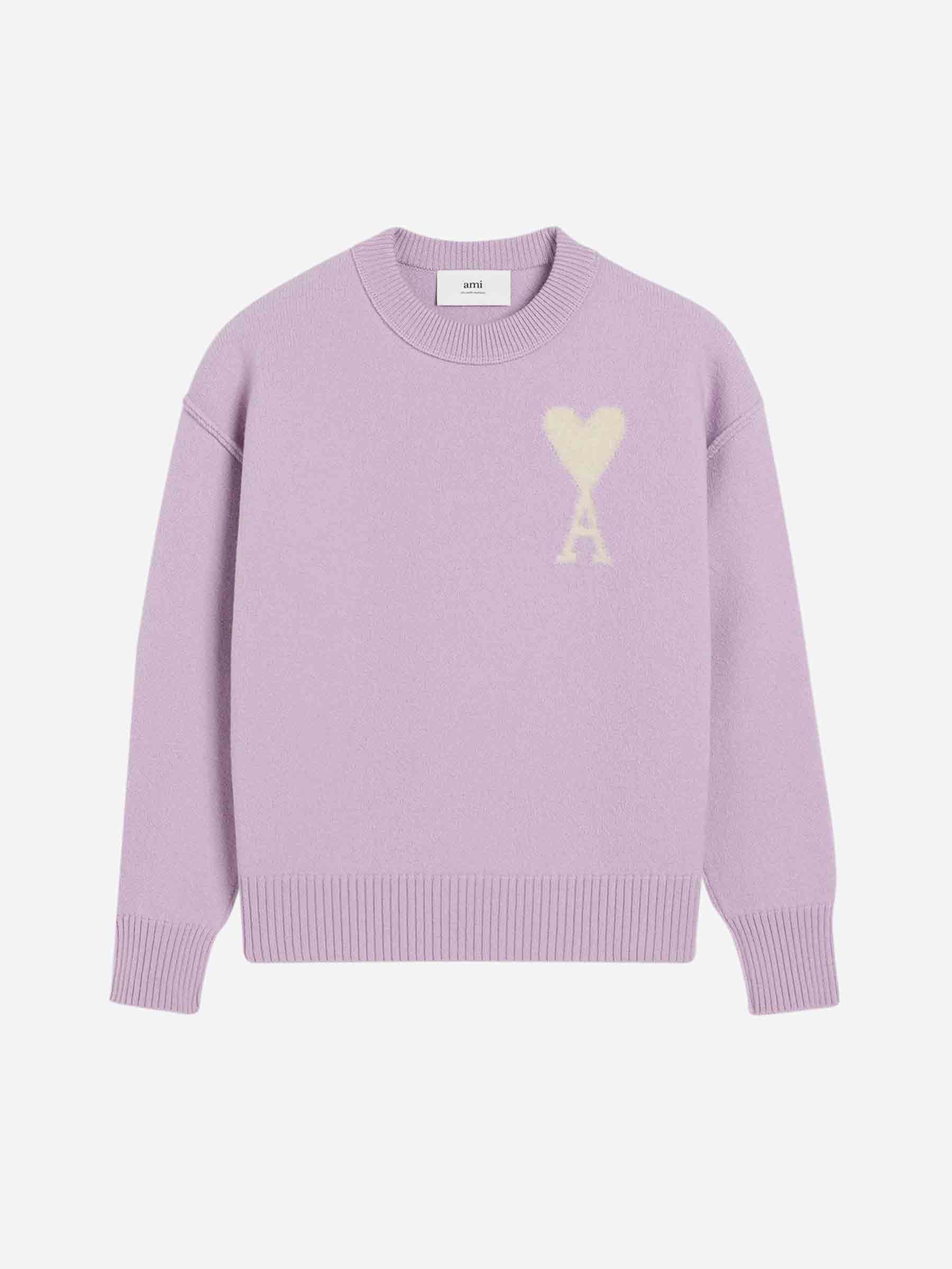 Outlet online Ami Paris Hombre Jersey Logo Punto color Lila sku 542-002458 02 - Foto 1