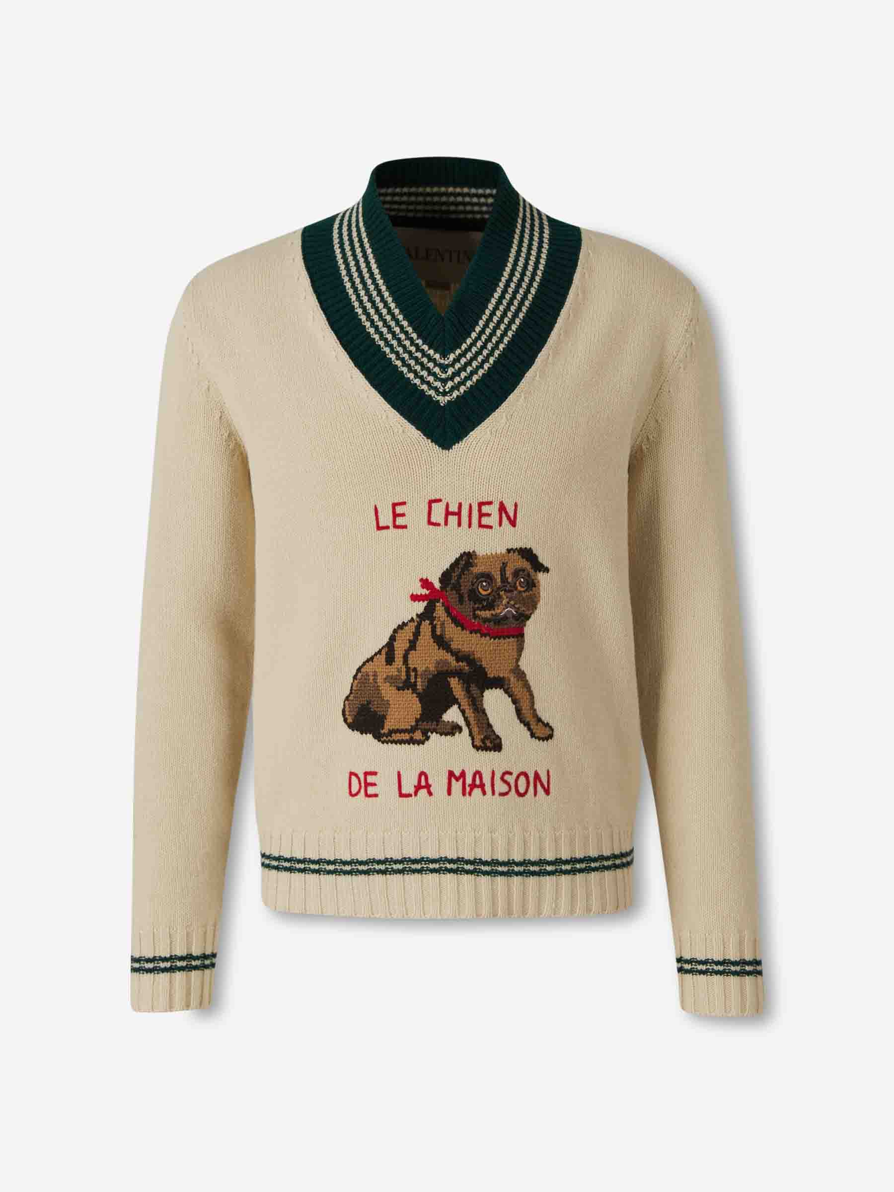 Outlet online Valentino Hombre Jersey Le Chien de la Maison color Crema sku 542-002483 01 - Foto 1