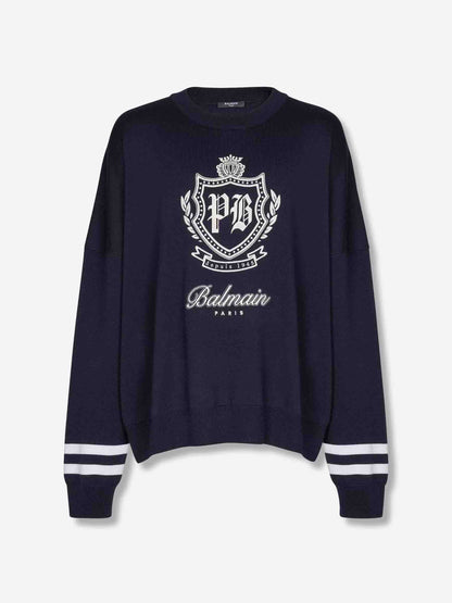 Outlet online Balmain Hombre Jersey Cuello Redondo color Azul Marino sku 542-002488 00 - Foto 1