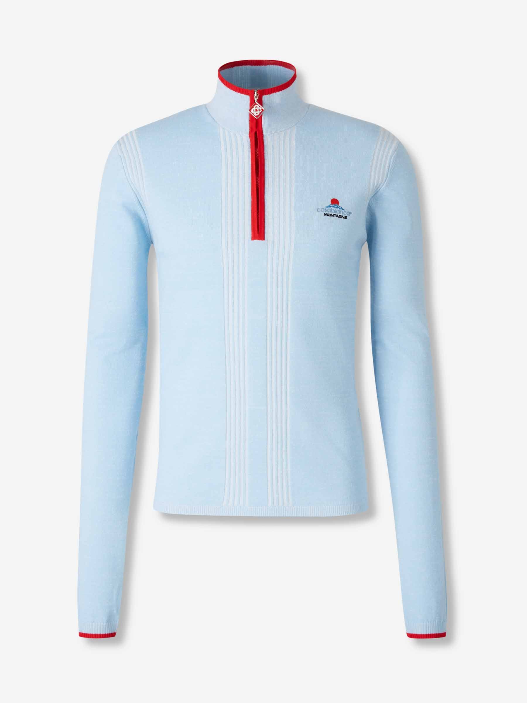 Outlet online Casablanca Hombre Cárdigan Punto Cremallera color Azul Celeste sku 542-002492 01 - Foto 1
