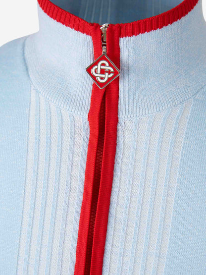 Outlet online Casablanca Hombre Cárdigan Punto Cremallera color Azul Celeste sku 542-002492 01 - Foto 3