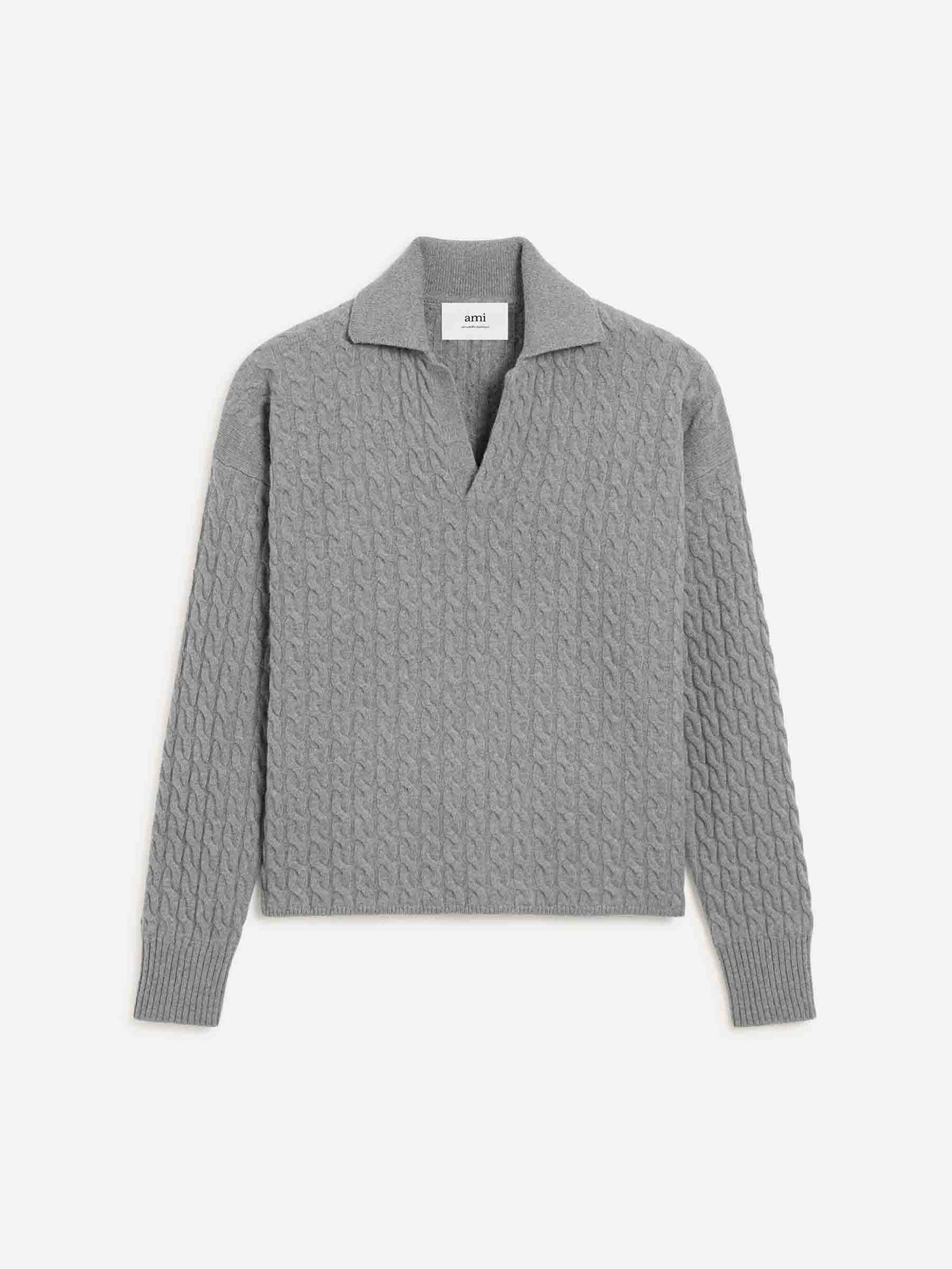 Outlet online Ami Paris Hombre Jersey Cuello Polo color Gris sku 542-002508 01 - Foto 1