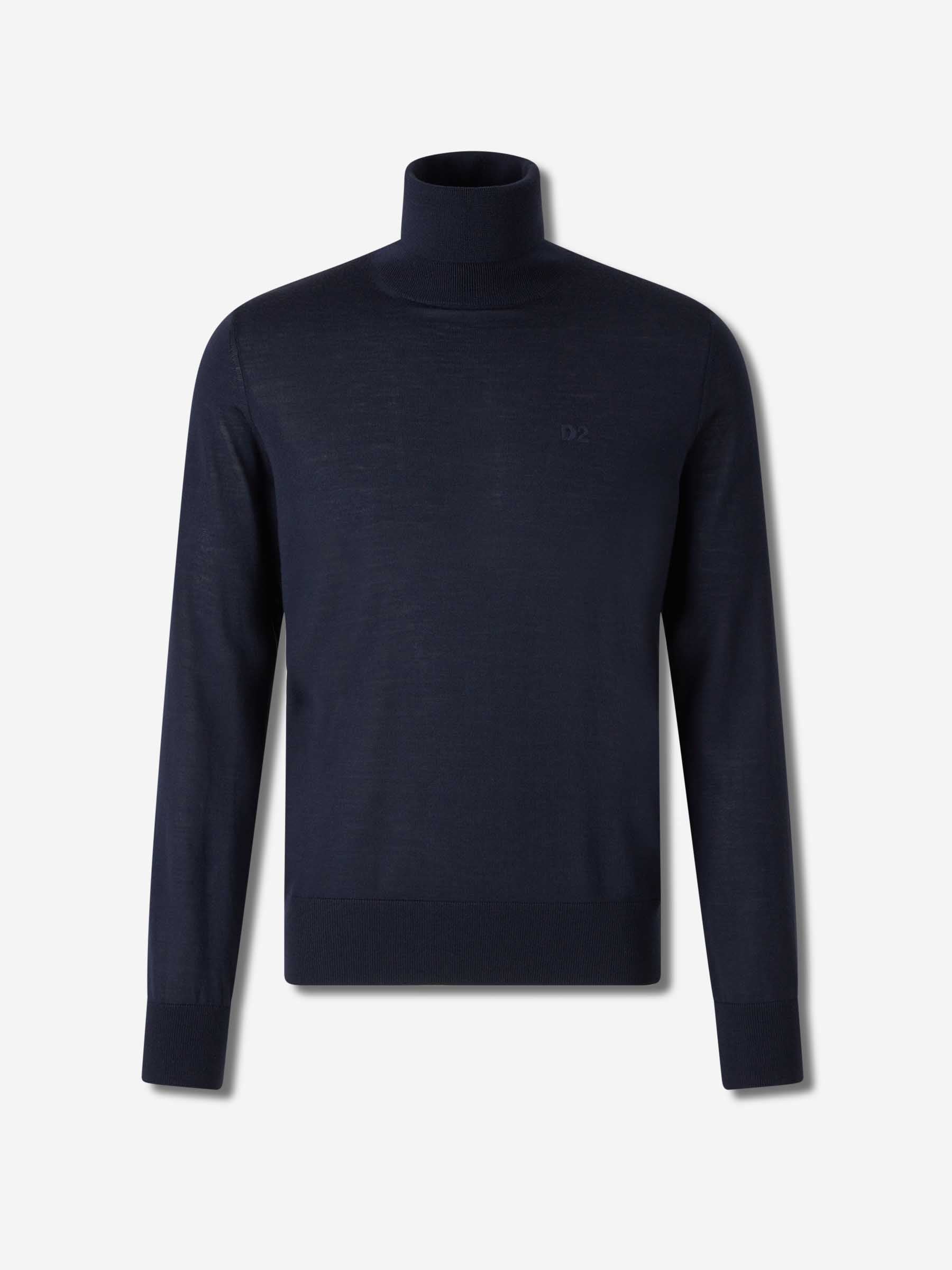 Outlet online Dsquared2 Hombre Jersey Cuello Alto color Azul Marino sku 542-002517 01 - Foto 1