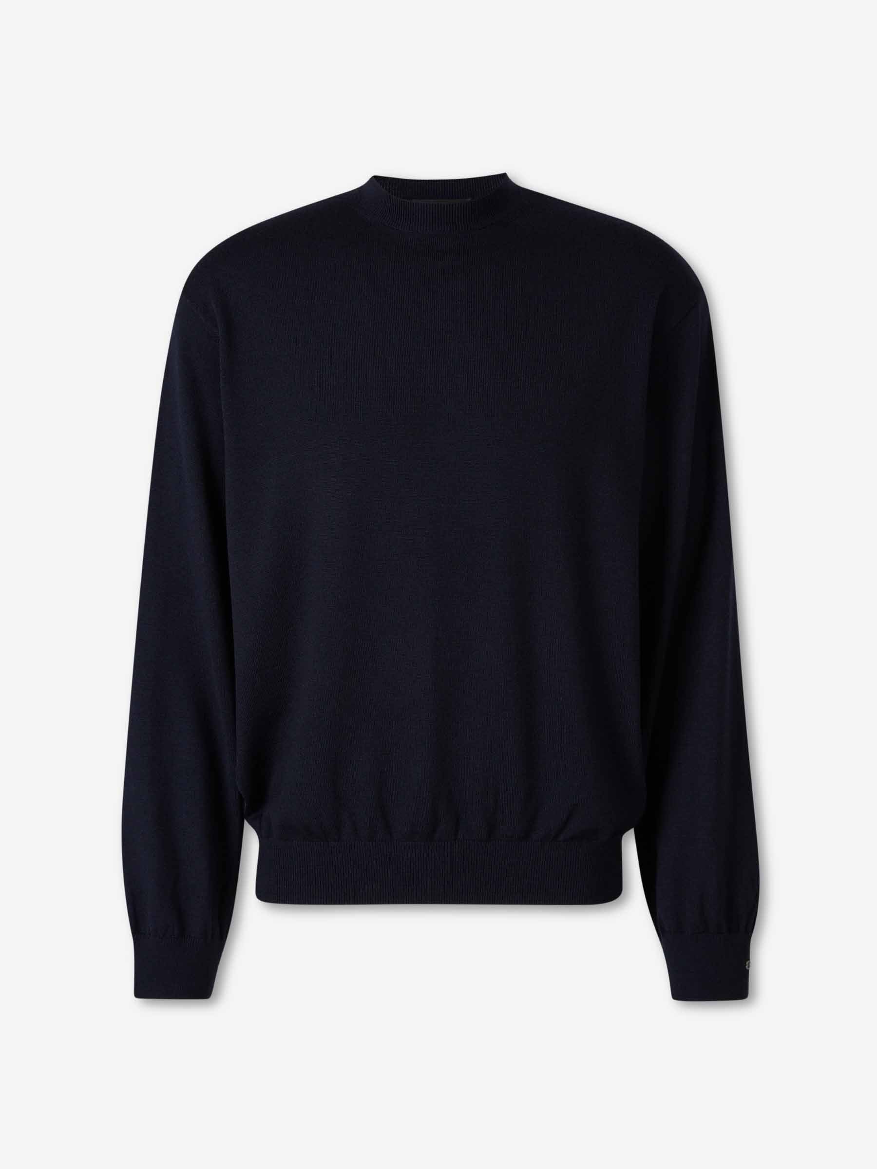 Outlet online Balenciaga Hombre Jersey Cuello Redondo color Azul Noche sku 542-002590 01 - Foto 1