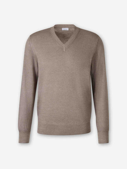 Outlet online Santa Eulalia Hombre Jersey Cuello V color Taupe sku 542-002591 03 - Foto 2