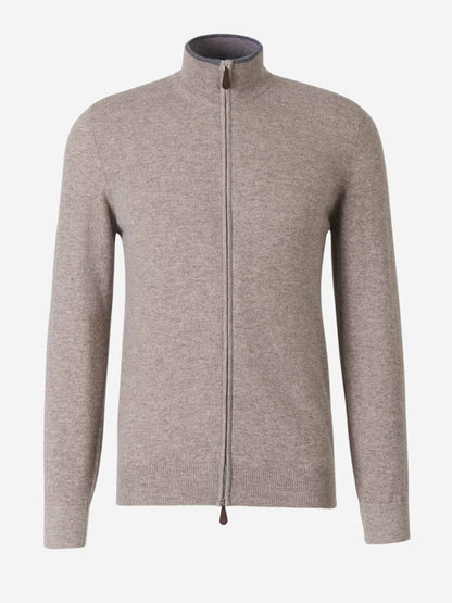 Outlet online Santa Eulalia Hombre Cárdigan Bicolor Cashmere color Topo sku 543-000856 02 - Foto 3