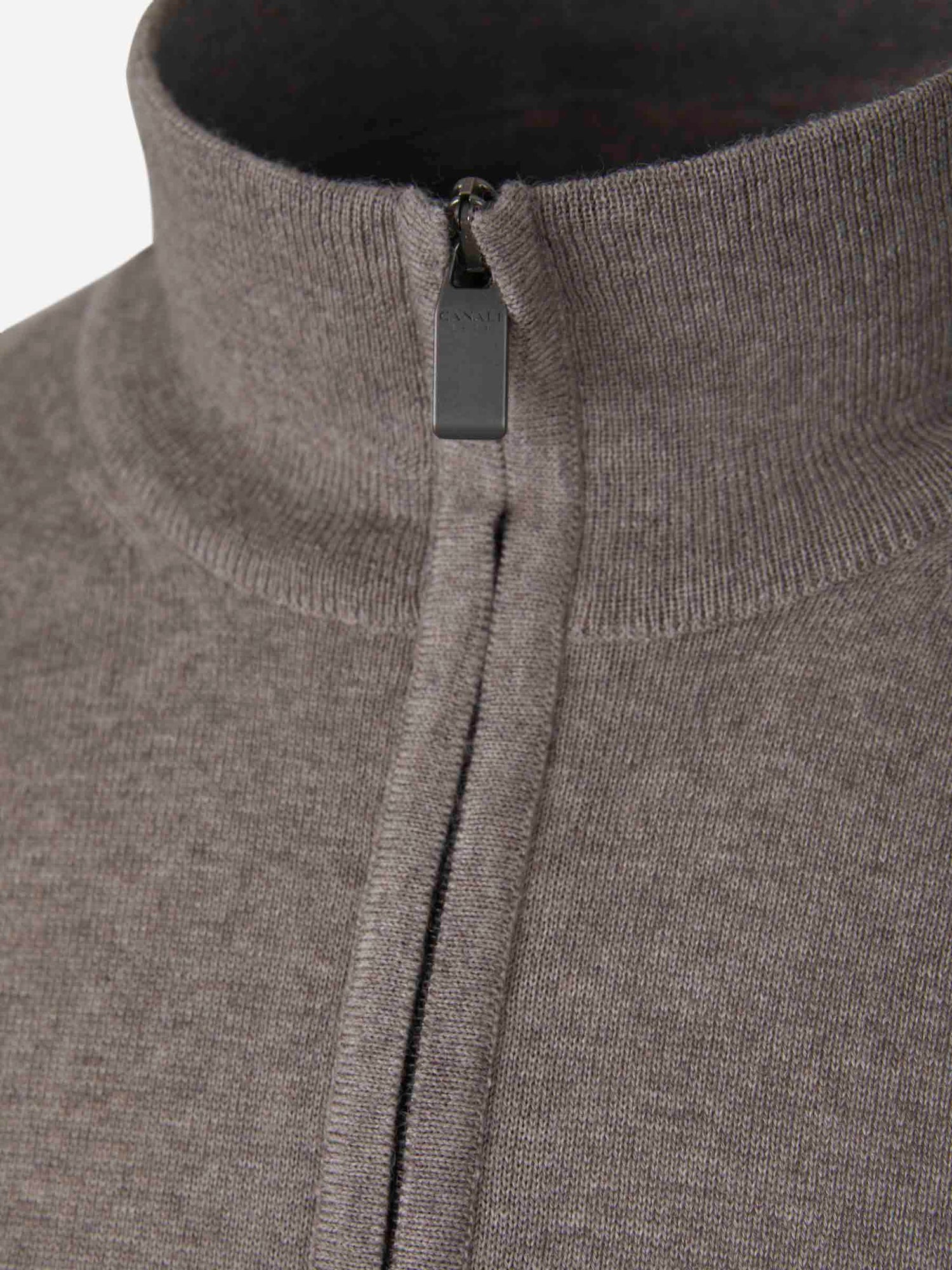Outlet online Canali Hombre Cárdigan Cremallera Lana color Azul Denim sku 543-000864 03 - Foto 3