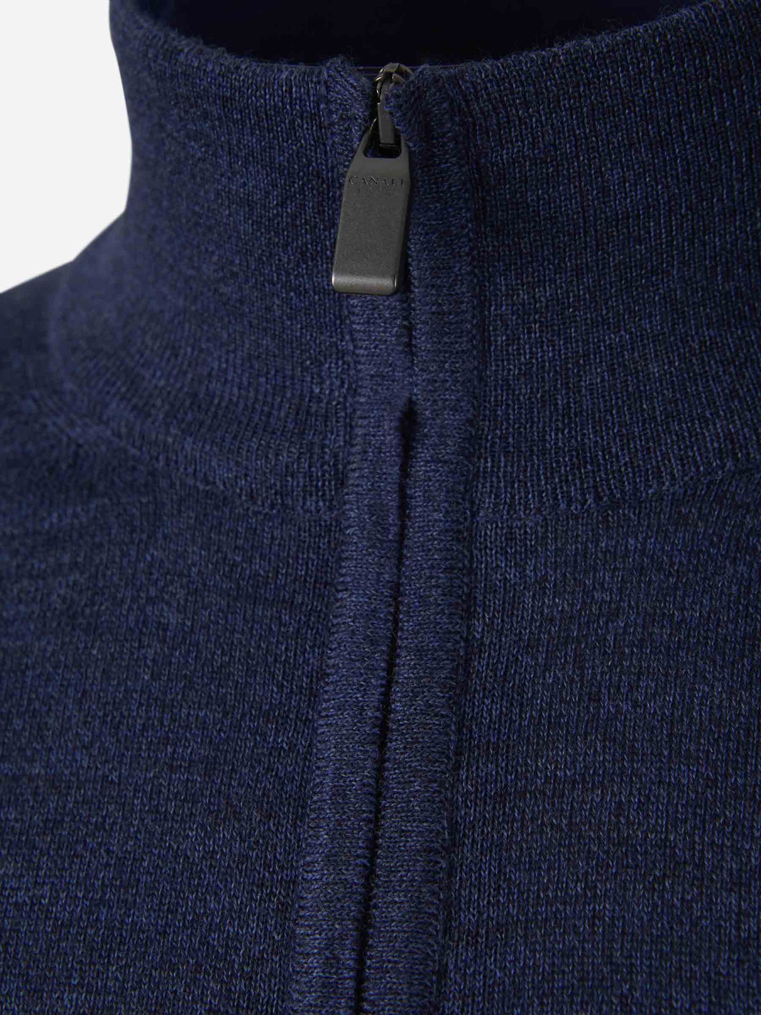 Outlet online Canali Hombre Cárdigan Cremallera Lana color Azul Denim sku 543-000864 03 - Foto 11