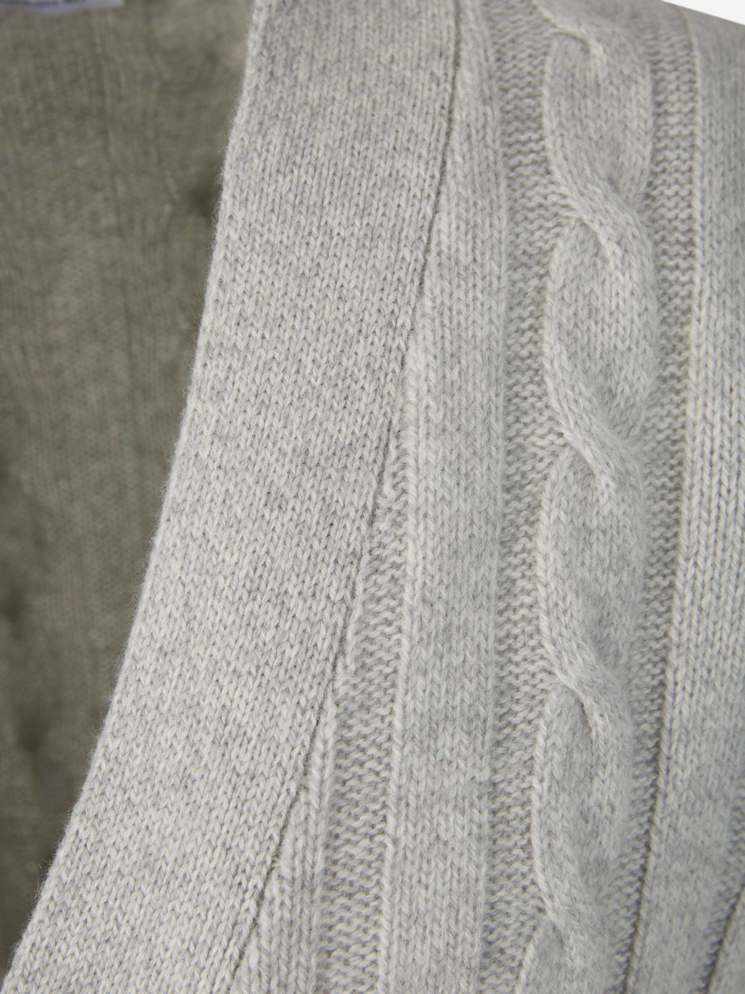 Outlet online Santa Eulalia Hombre Cárdigan Punto Trenzado color Gris Claro sku 543-000944 01 - Foto 3