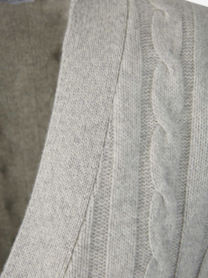 Outlet online Santa Eulalia Hombre Cárdigan Punto Trenzado color Gris Claro sku 543-000944 01 - Foto 3