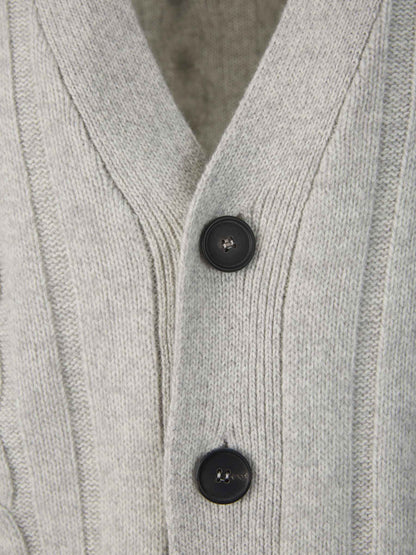 Outlet online Santa Eulalia Hombre Cárdigan Punto Trenzado color Gris Claro sku 543-000944 01 - Foto 4