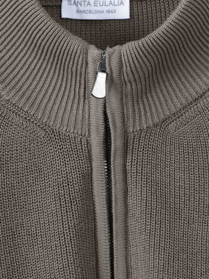 Santa Eulalia Hombre Barcelona Cárdigan Punto Cremallera color Verde Militar sku 543-001008 01 - Foto 3