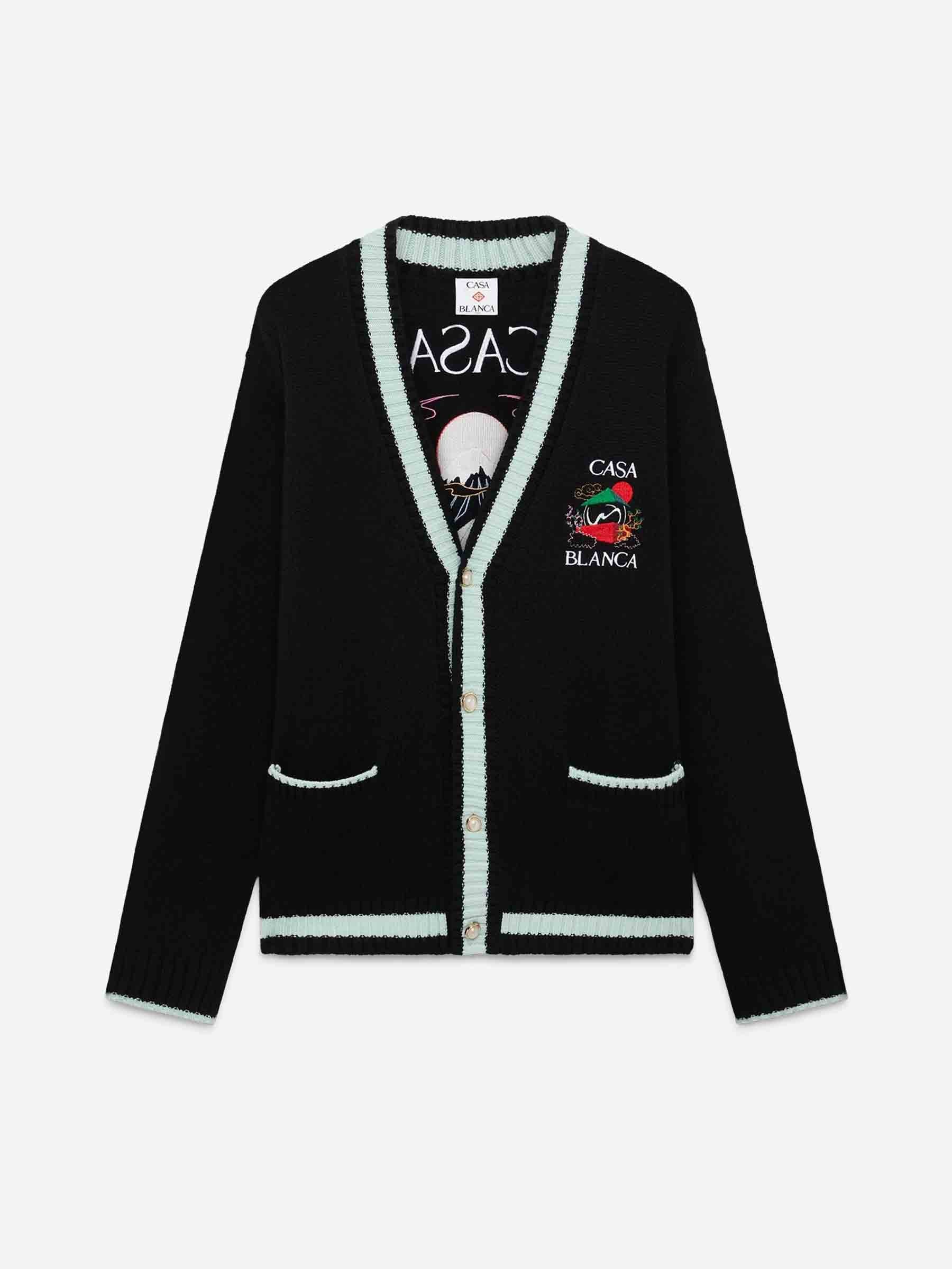 Outlet online Casablanca Hombre Cárdigan Casa Mountain Temple color Negro sku 543-001019 01 - Foto 1