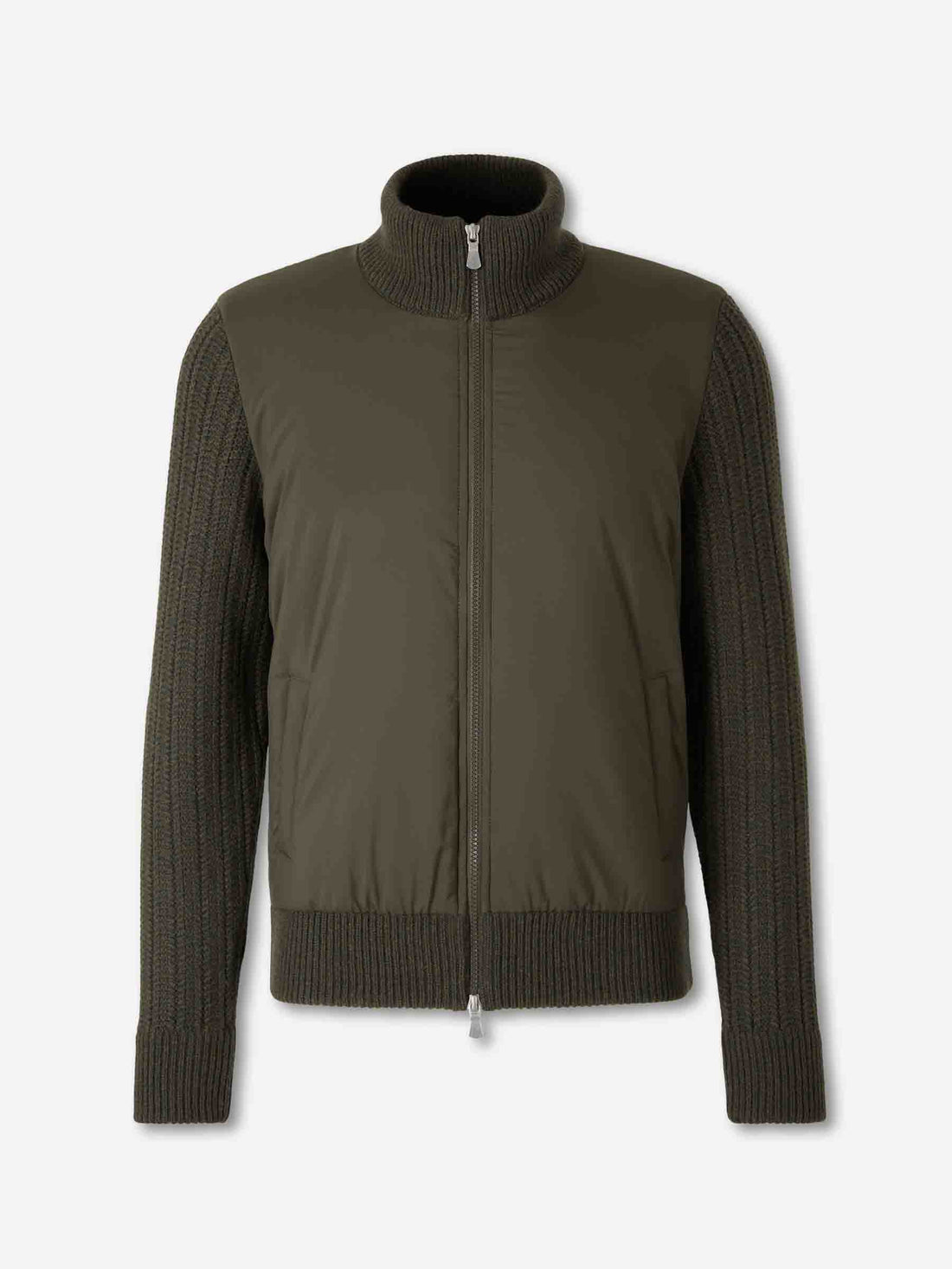 Outlet online Gran Sasso Hombre Cárdigan Acolchado Lana color Verde Oscuro sku 543-001069 02 - Foto 1