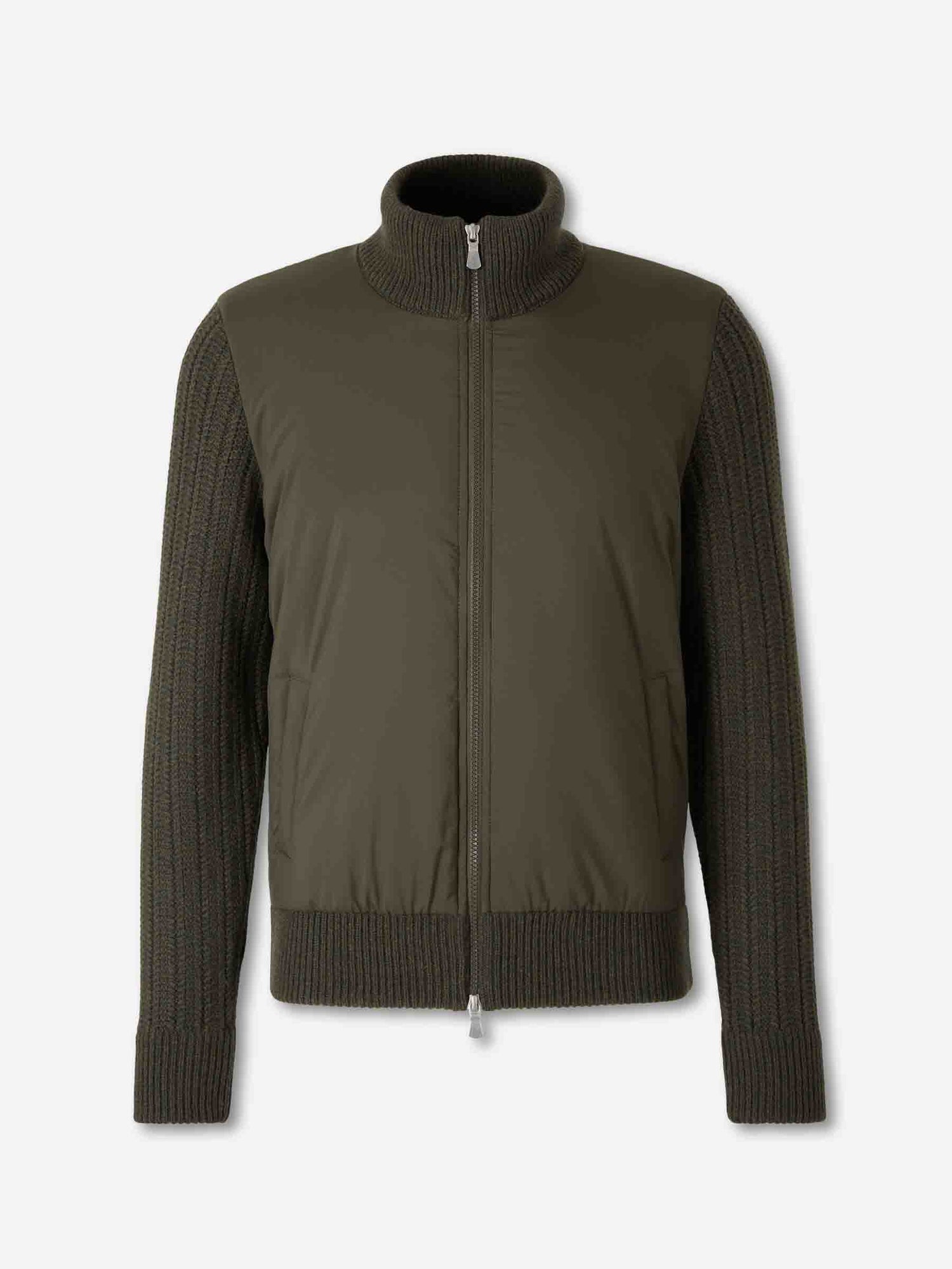 Outlet online Gran Sasso Hombre Cárdigan Acolchado Lana color Verde Oscuro sku 543-001069 02 - Foto 1