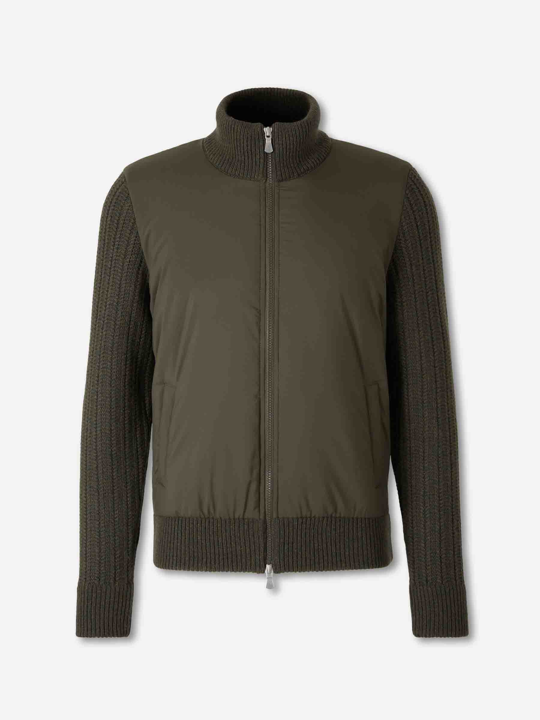 Outlet online Gran Sasso Hombre Cárdigan Acolchado Lana color Verde Oscuro sku 543-001069 02 - Foto 1