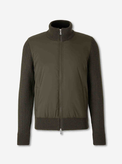 Outlet online Gran Sasso Hombre Cárdigan Acolchado Lana color Verde Oscuro sku 543-001069 02 - Foto 1