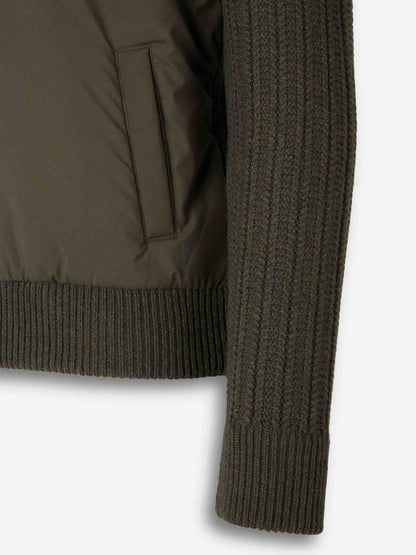 Outlet online Gran Sasso Hombre Cárdigan Acolchado Lana color Verde Oscuro sku 543-001069 02 - Foto 4