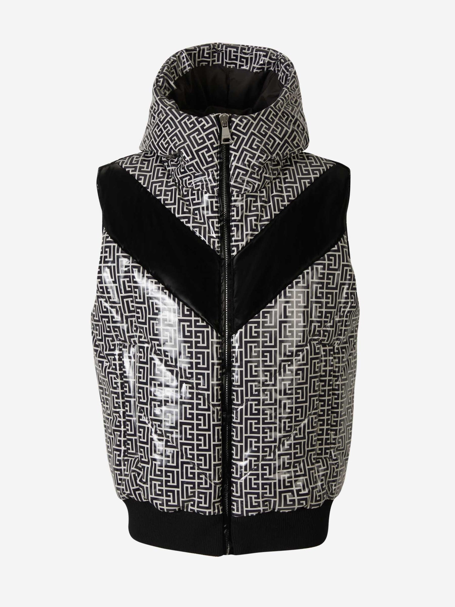 Outlet online Balmain Hombre Chaleco Plumón Monograma color Blanco y Negro sku 544-000486 01 - Foto 1