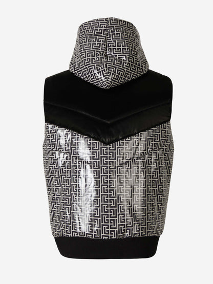 Outlet online Balmain Hombre Chaleco Plumón Monograma color Blanco y Negro sku 544-000486 01 - Foto 3