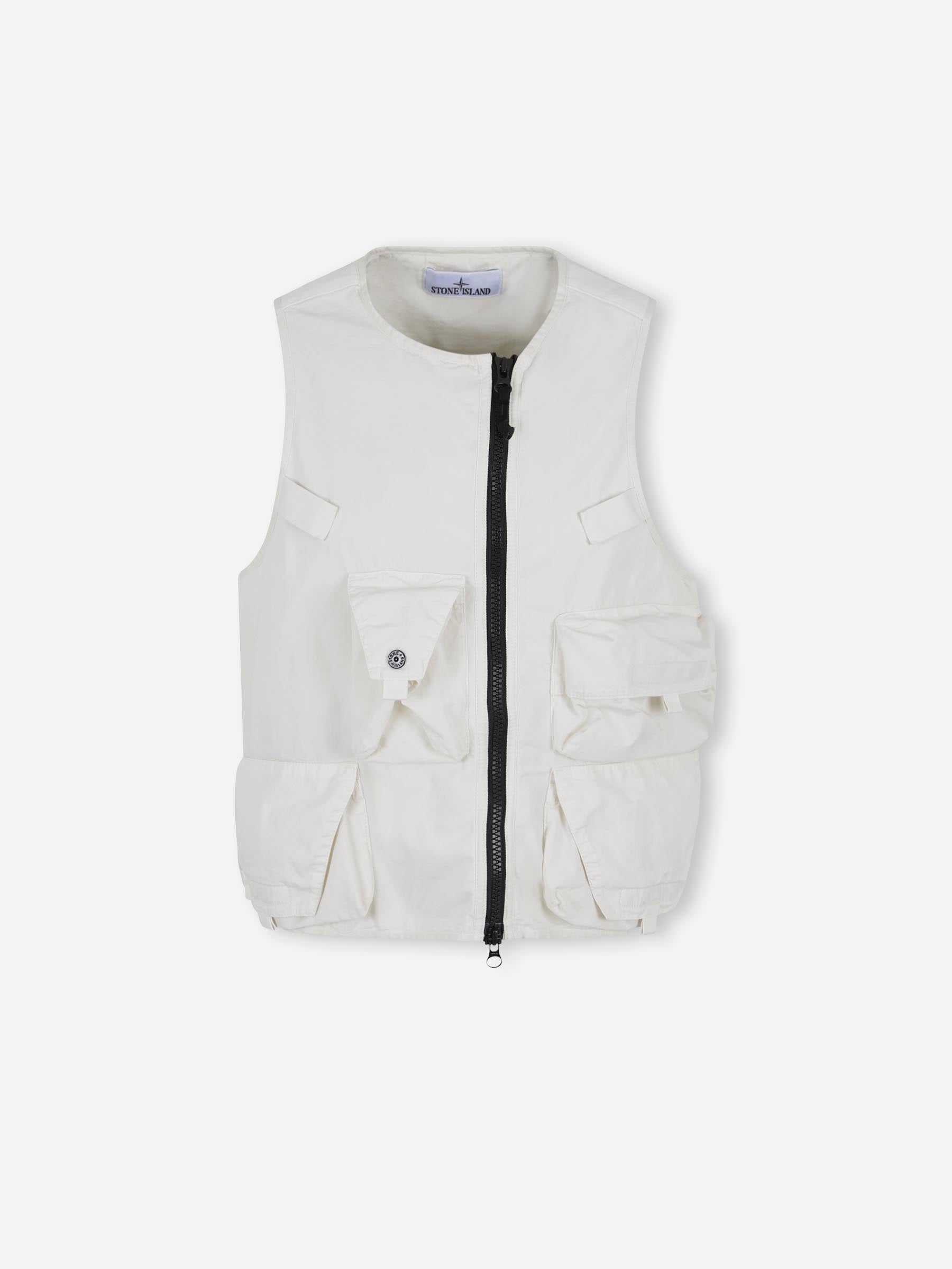 Outlet online Stone Island Hombre Chaleco Bolsillos color Marfil sku 544-000620 01 - Foto 1
