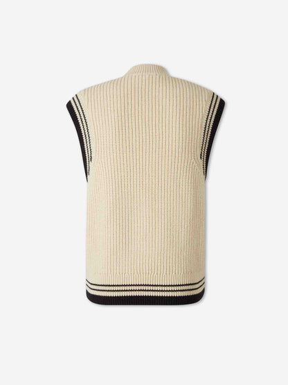Outlet online Ami Paris Hombre Chaleco Punto Lana color Beige sku 544-000625 01 - Foto 2