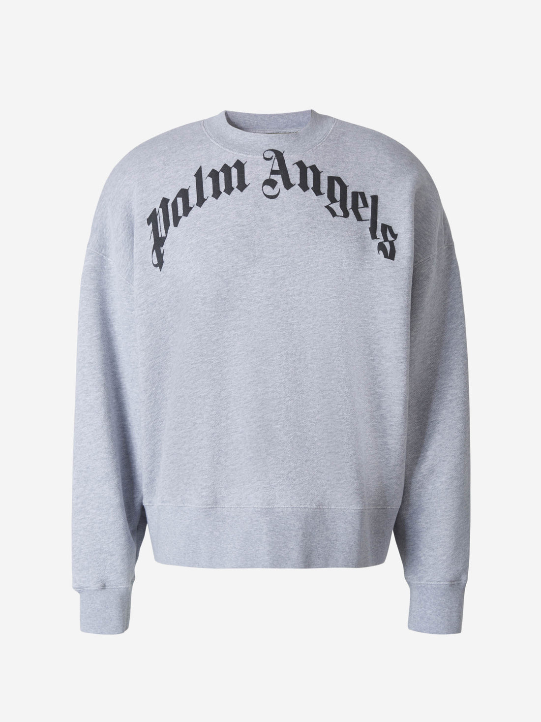 Outlet online Palm Angels Hombre Sudadera Logo Curvado color Gris Claro sku 545-001146 01 - Foto 1