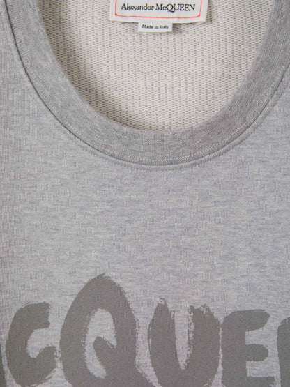 Outlet online Alexander McQueen Hombre Sudadera Estampada Algodón color Gris Claro sku 545-001370 01 - Foto 3