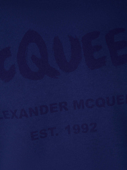 Outlet online Alexander McQueen Hombre Sudadera Estampada Algodón color Azul Marino sku 545-001370 02 - Foto 9