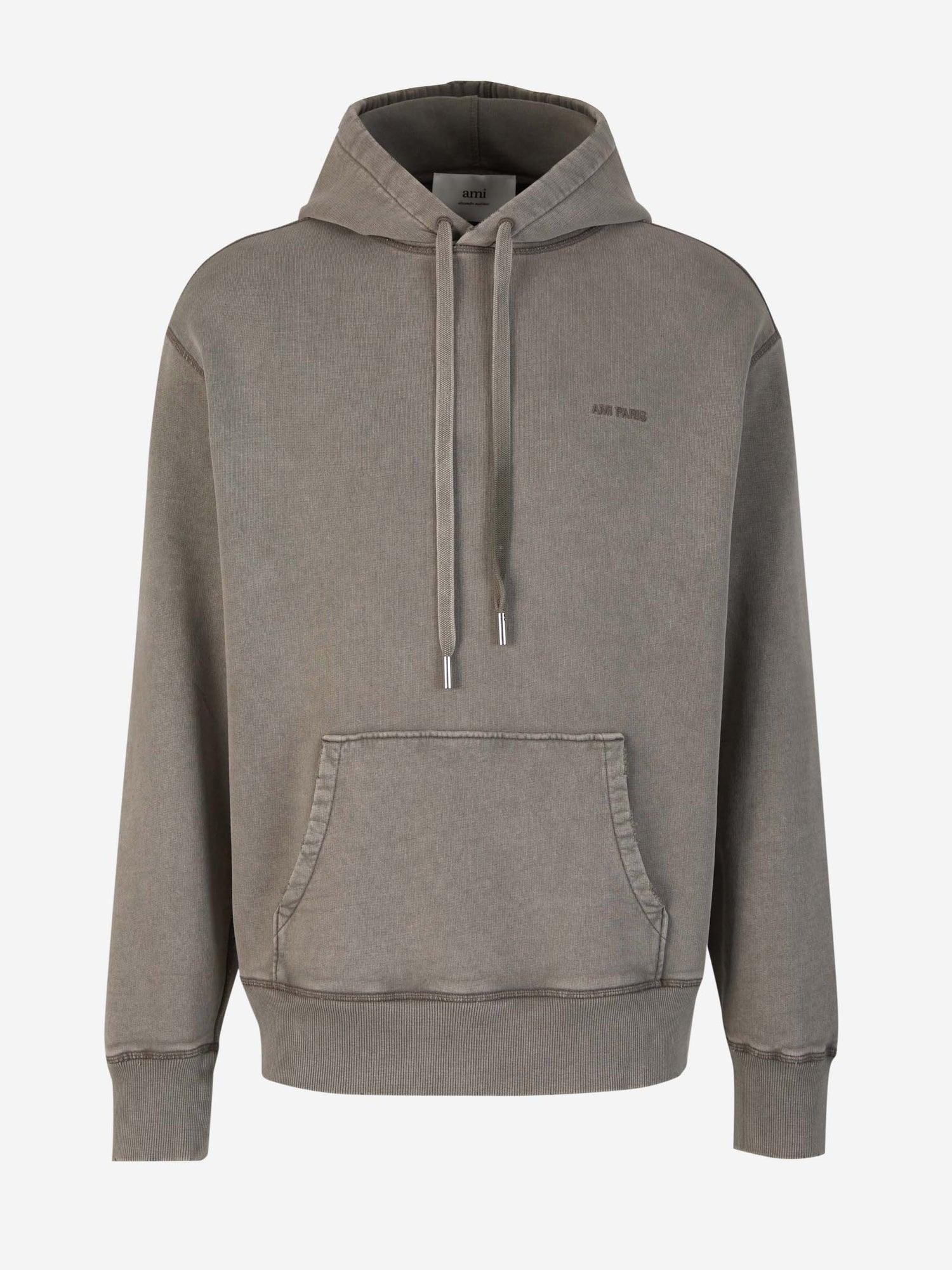 Outlet online Ami Paris Hombre Sudadera Capucha Algodón color Gris Piedra sku 545-001375 02 - Foto 1