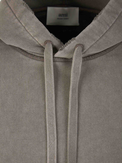 Outlet online Ami Paris Hombre Sudadera Capucha Algodón color Gris Piedra sku 545-001375 02 - Foto 3