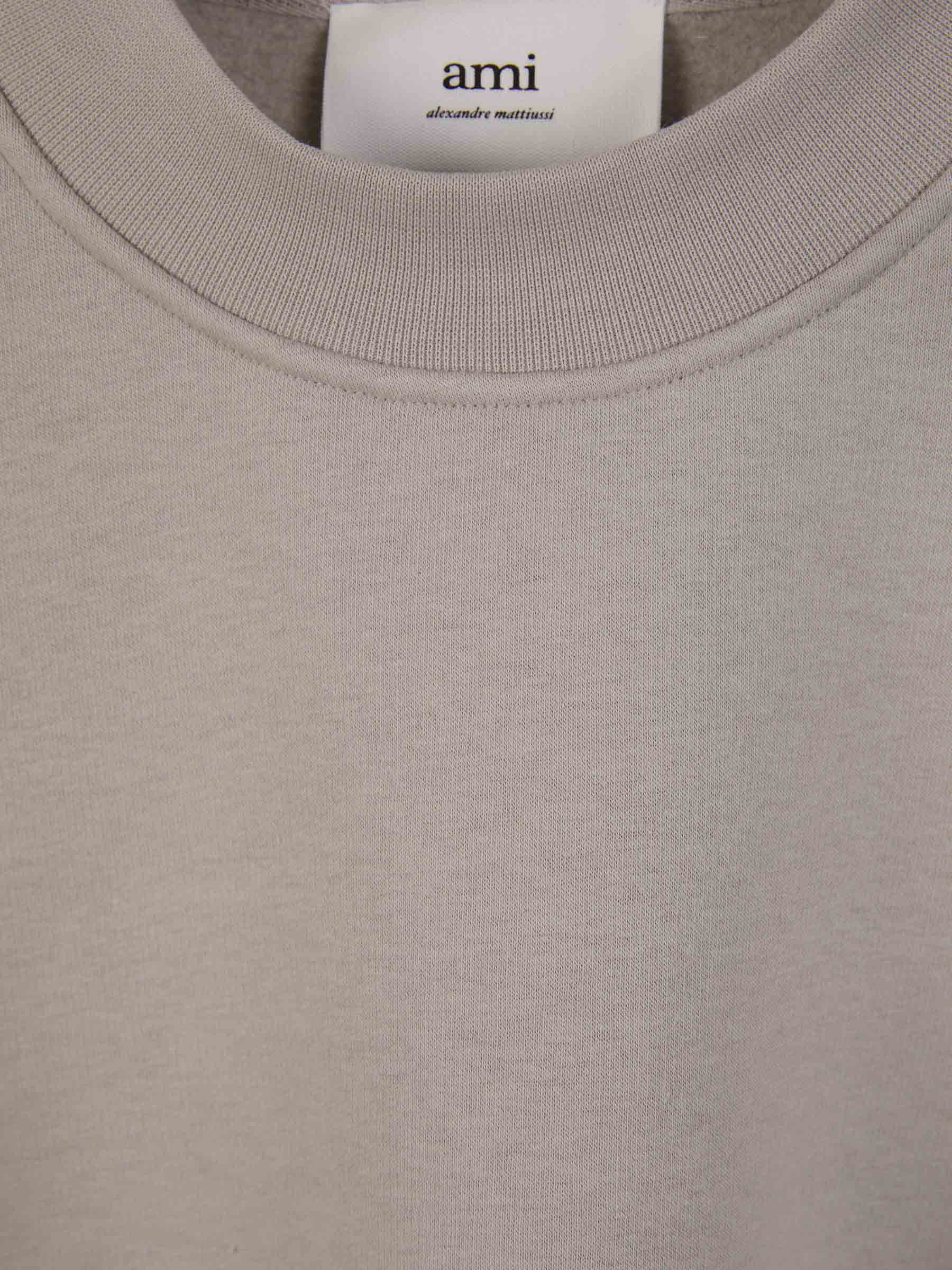 Outlet online Ami Paris Hombre Sudadera Parche Logo color Gris Piedra sku 545-001378 02 - Foto 3