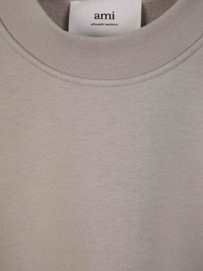 Outlet online Ami Paris Hombre Sudadera Parche Logo color Gris Piedra sku 545-001378 02 - Foto 3