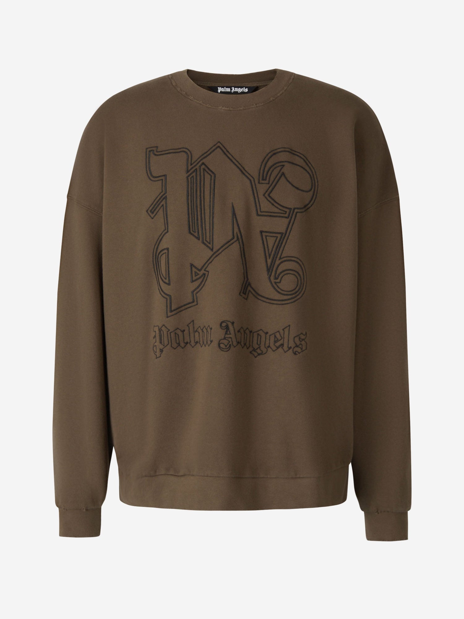 Outlet online Palm Angels Hombre Sudadera Logo Bordado color Topo sku 545-001428 01 - Foto 1