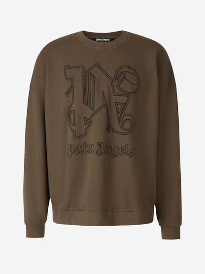Outlet online Palm Angels Hombre Sudadera Logo Bordado color Topo sku 545-001428 01 - Foto 1