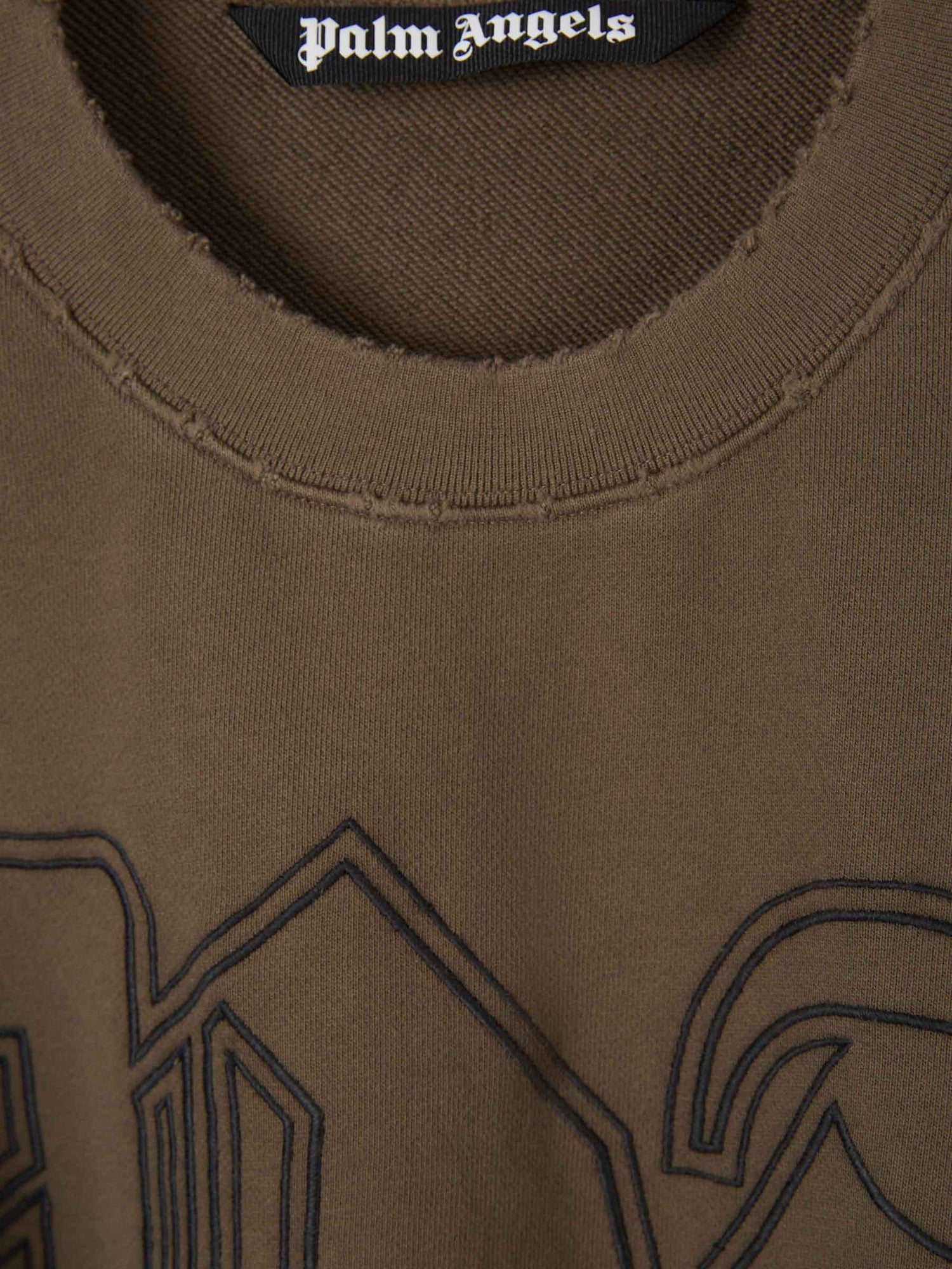 Outlet online Palm Angels Hombre Sudadera Logo Bordado color Topo sku 545-001428 01 - Foto 3