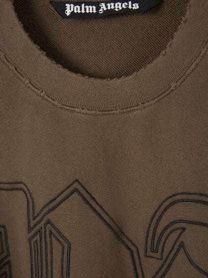 Outlet online Palm Angels Hombre Sudadera Logo Bordado color Topo sku 545-001428 01 - Foto 3