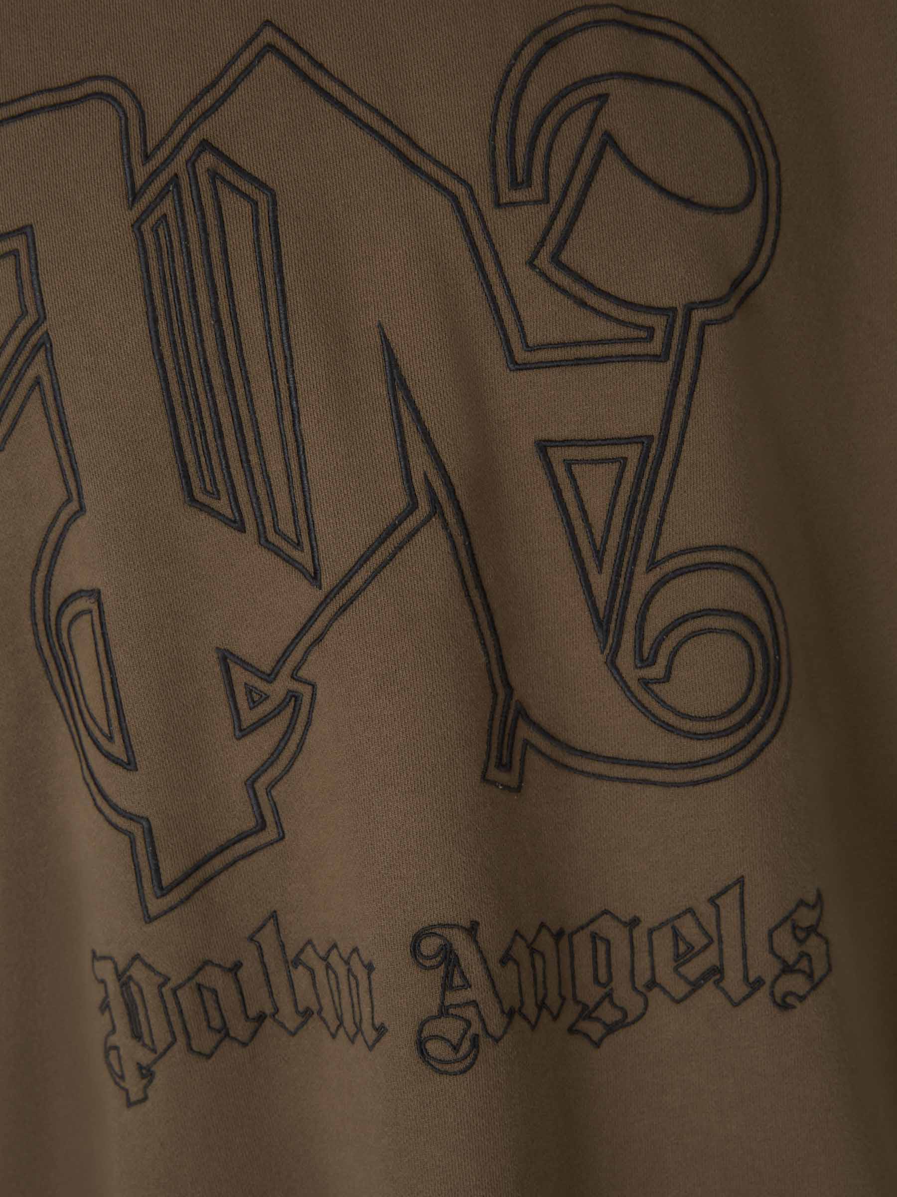 Outlet online Palm Angels Hombre Sudadera Logo Bordado color Topo sku 545-001428 01 - Foto 4