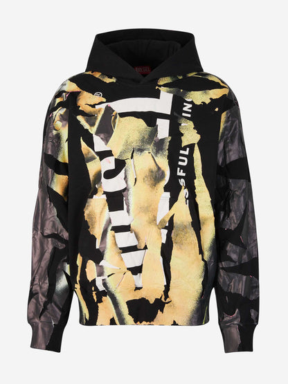 Outlet online Diesel Hombre Sudadera Capucha Serigrafia color Negro sku 545-001468 01 - Foto 1