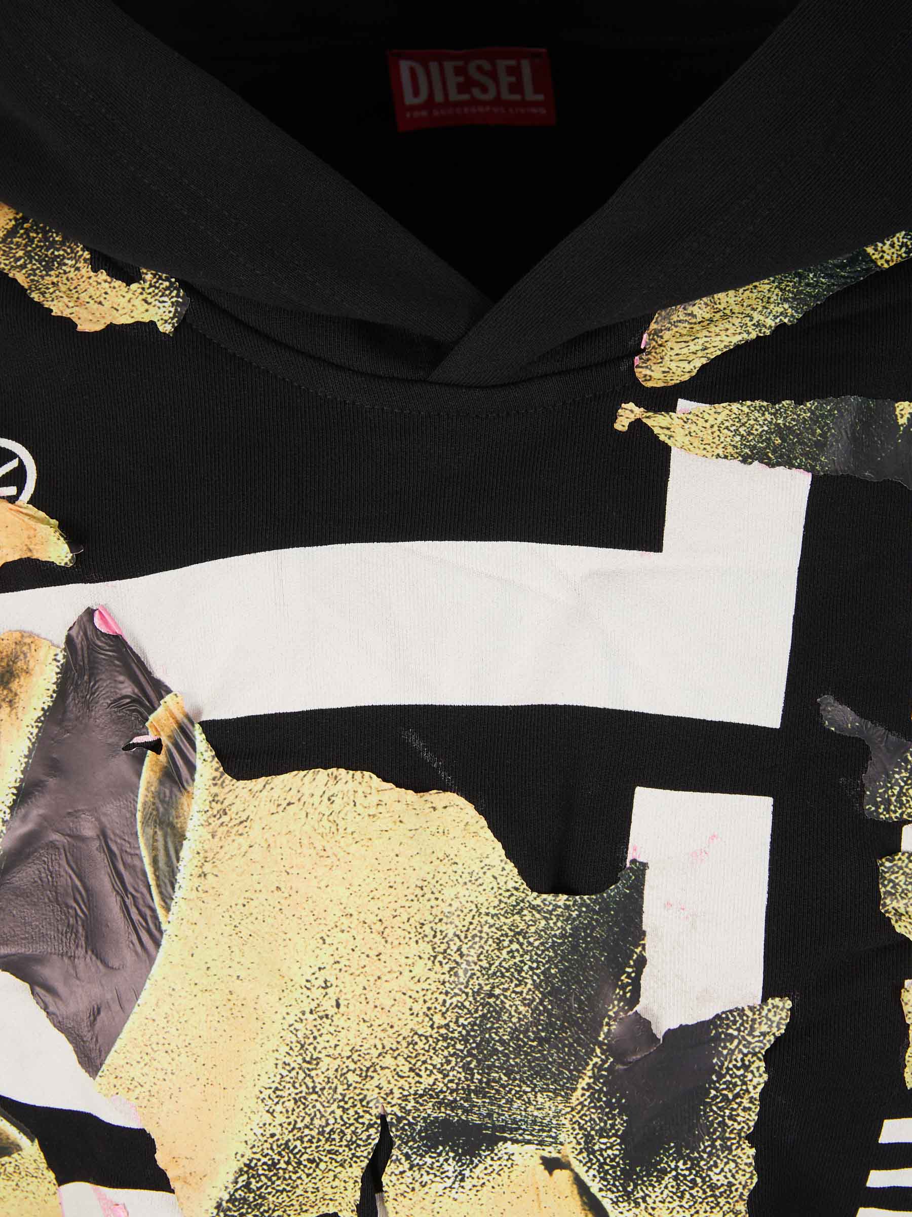 Outlet online Diesel Hombre Sudadera Capucha Serigrafia color Negro sku 545-001468 01 - Foto 3
