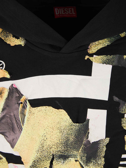Outlet online Diesel Hombre Sudadera Capucha Serigrafia color Negro sku 545-001468 01 - Foto 3