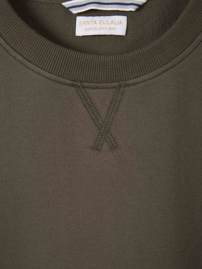 Santa Eulalia Hombre Barcelona Sudadera Lisa Algodón color Verde Militar sku 545-001604 04 - Foto 3