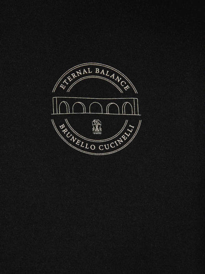 Outlet online Brunello Cucinelli Hombre Sudadera Logo Algodón color Negro sku 545-001638 01 - Foto 4